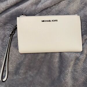 Michael Kors Ivory Wristlet with Strap